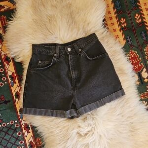 Levi's Women's Orange Tab Black Jean Shorts